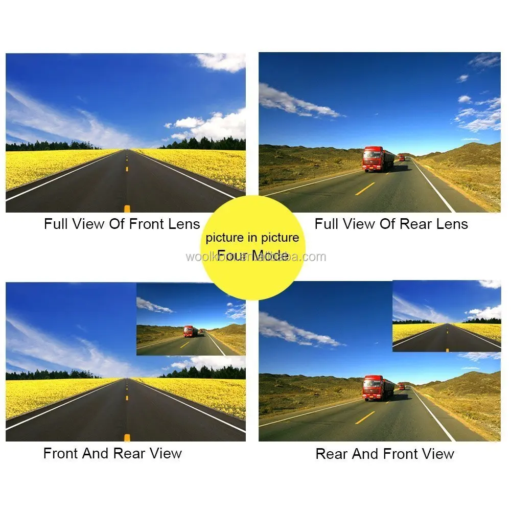 1080P 4.3 Inch LCD 140 Wide Angle Dual Lens Rearview mirror car black box Video Recorder Driving on Dash Camera