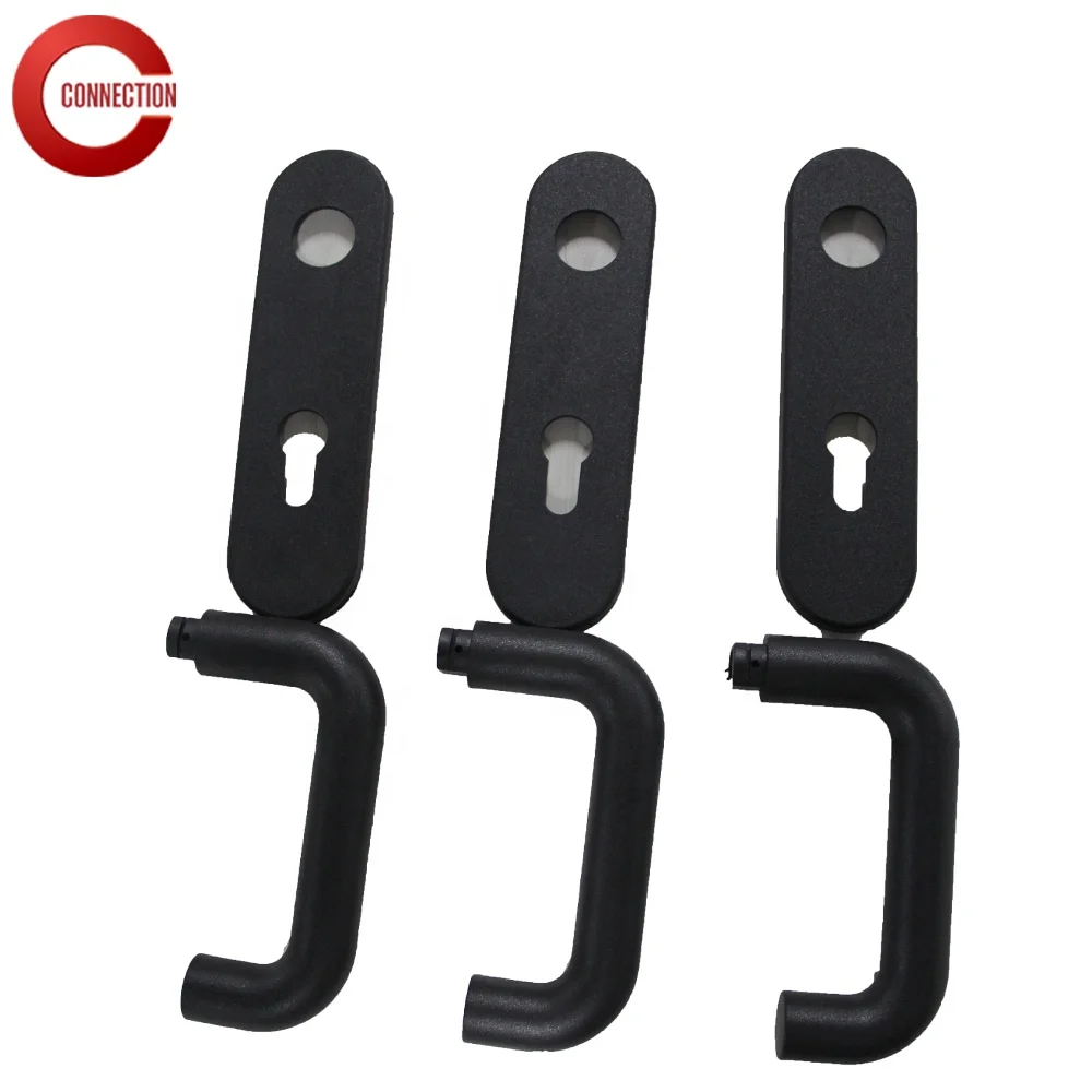 Прочная противопожарная дверная ручка, пластиковая черная ручка