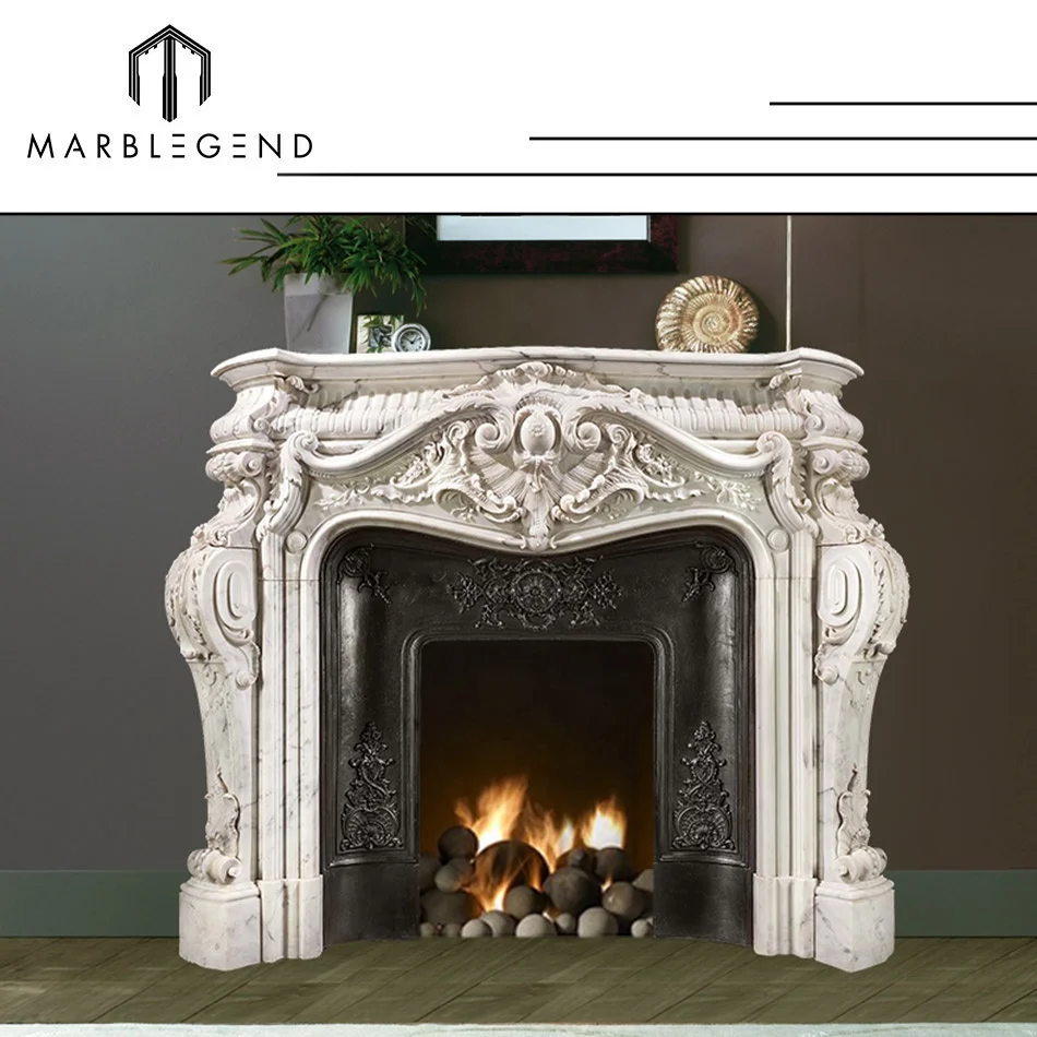 Latest best price indoor freestanding marble fireplace mantel