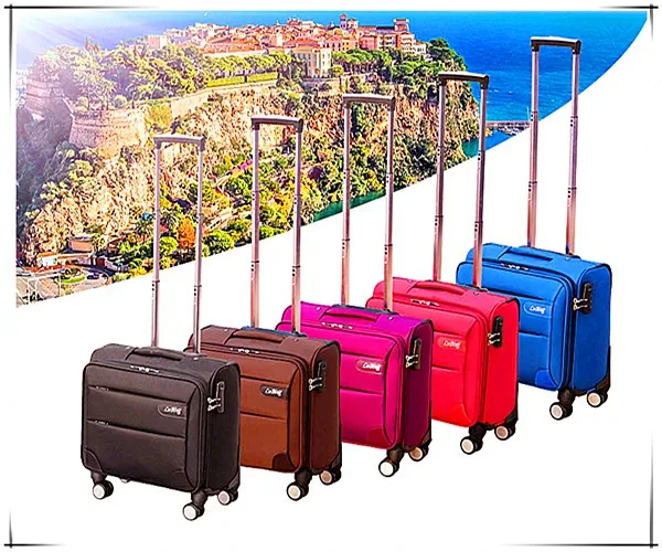 China factory waterpoof oxford 4 wheels carry on trolley bags wheeled cabin luggage suitcase