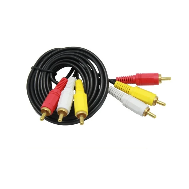 Gold Plated AV Male to Male cord 3RCA to 3RCA Stereo Audio Video Cable adapter for HDTVs DVD receiver
