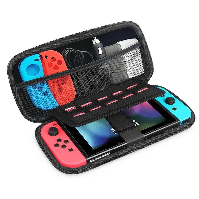 EVA Carry Case Hard Shell Zip Bag For Nintendo Switch and Switch OLED Console Travel Carry Protective Pouch Case