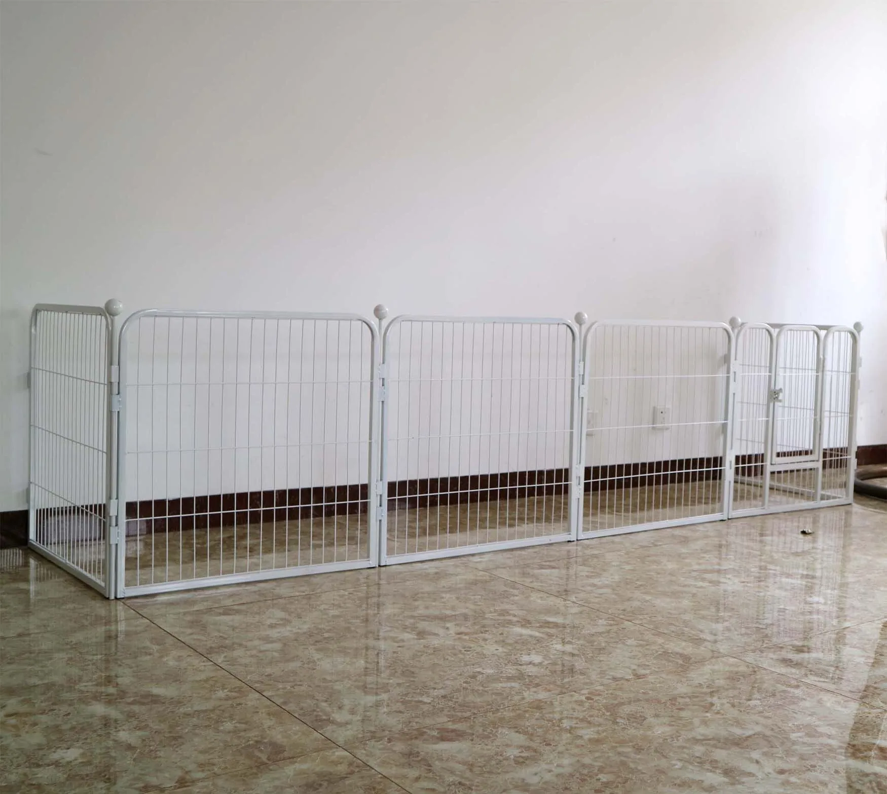 Portable outdoor black folding expandable run pet fence large enclosure metal dog fence