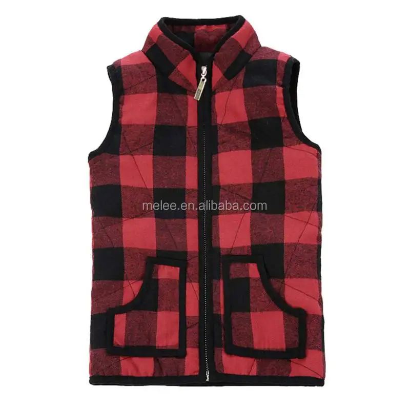 Весенняя детская одежда, жилеты и безрукавки, зимний теплый клетчатый жилет для маленьких девочек, плотное пальто, верхняя одежда, куртка