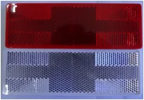 Round PMMA Red Amber White reflector with sticker