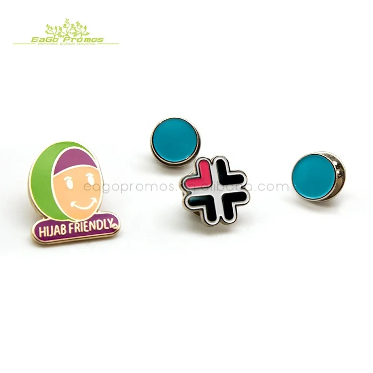 2023 shanghai eago promos free sample mini order branded logo embossed hard/soft enamel metal badge with epoxy