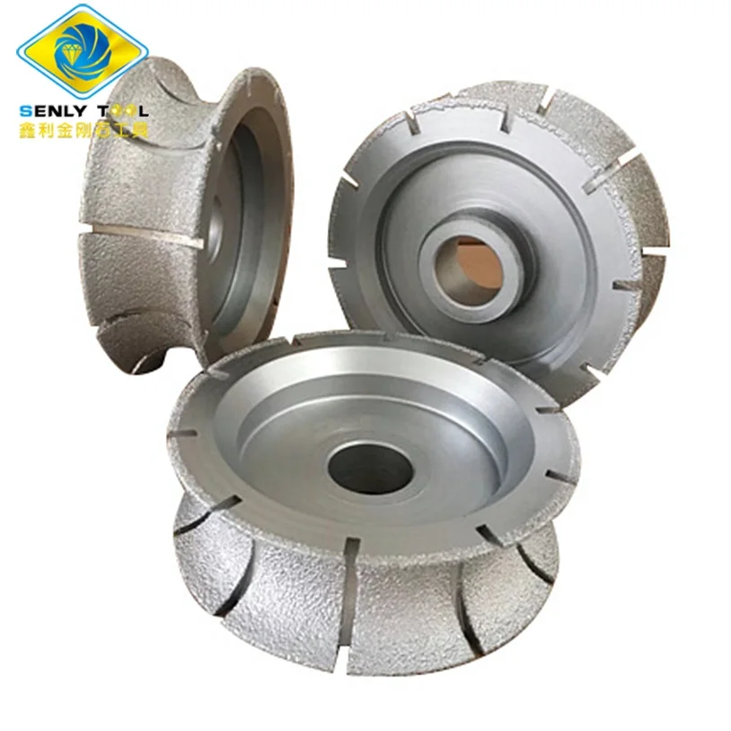 Diamond Bond Router Bits Brazed Profiling Wheel Cutter Chamfer Customsized Segmented Vacuum Grinding for Both