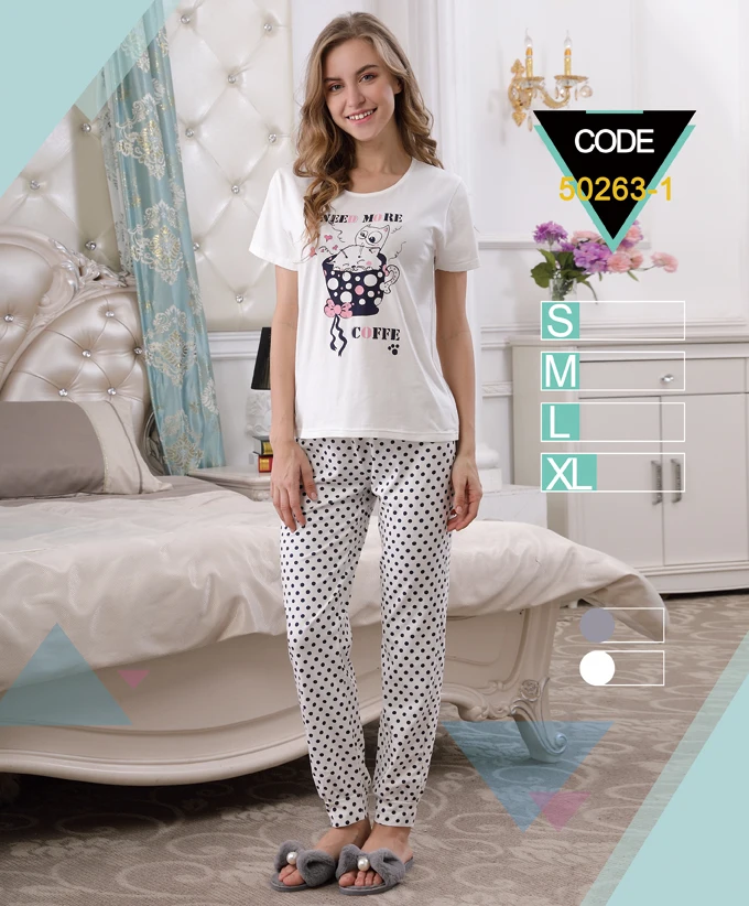 
pajamas set OEM pijiamas for women nighties night summer sleepwear nighty ladies cotton pyjamas Arabia nightwear clothes factory 