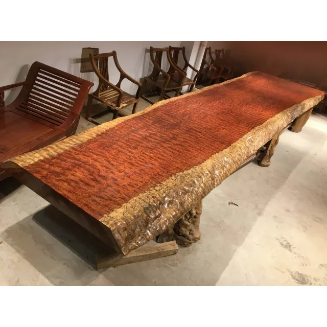 
Ideal More Design Live Edge Bubinga Wood Slab For Restaurant Dining Table Top 