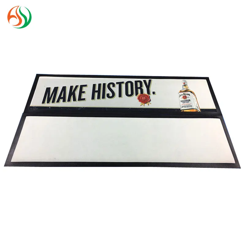 AY Crazy Selling Full Colour Printing Nitrile Rubber Bar Runner Waterproof Bar Counter Mat Custom Rubber Bar Mat