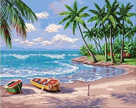 Paint By Number Kit Sunny Beach Diy Oil Painting