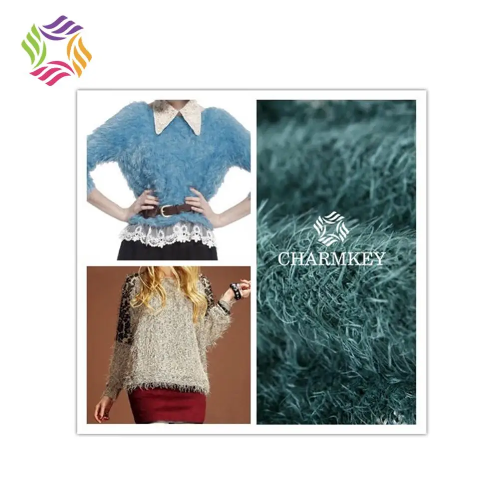 New purple Soft Fluffy Hairy Warm hand Knitted eyelash yarn