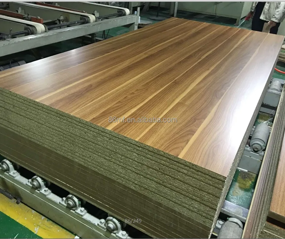 
18mm E1/E0 walnut wood color melamine laminated particle board 