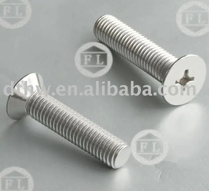 Inox stainless steel counter sunk cross recessed head screws