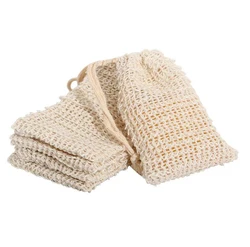 Wholesale High Quality Custom Logo Label Natural Color Sisal Soap Mesh Bag For Soap