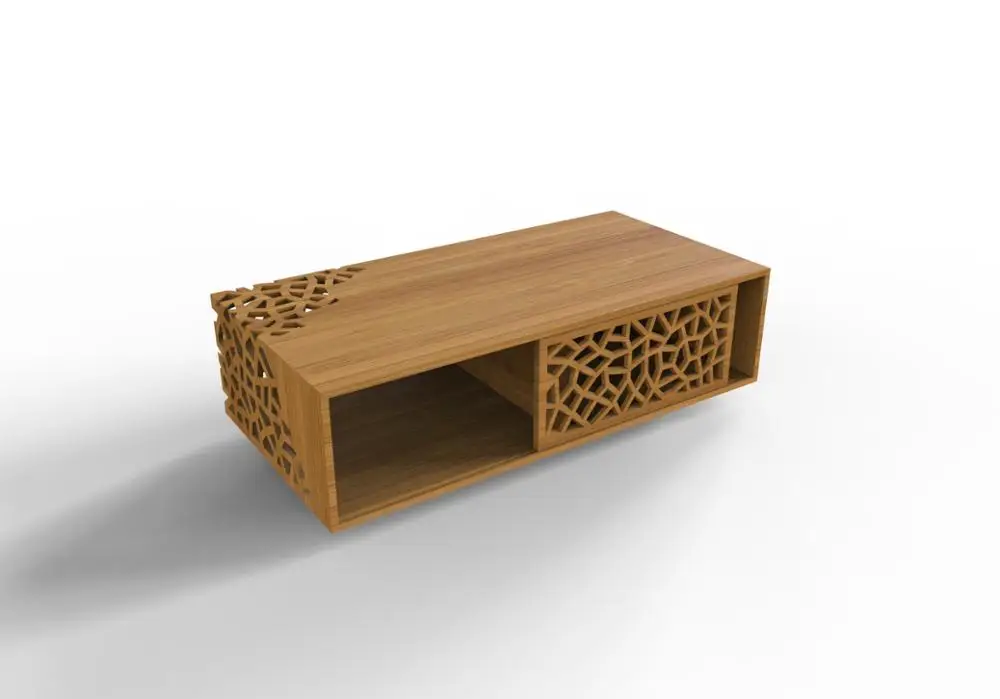 Slide Modern Design for living room Solid Bamboo Coffee Table with sliding door