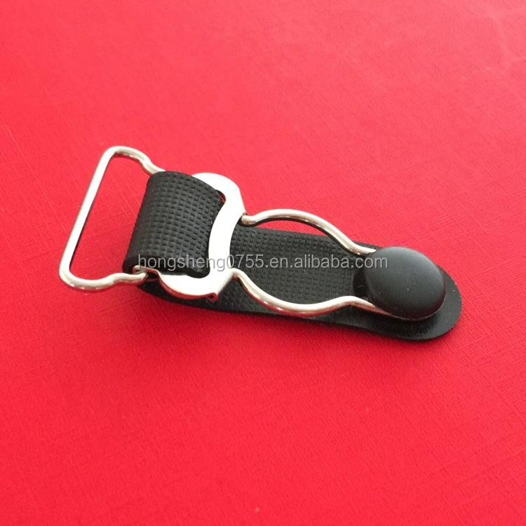 factory supply metal suspender garter belt clip with rubber wholesale