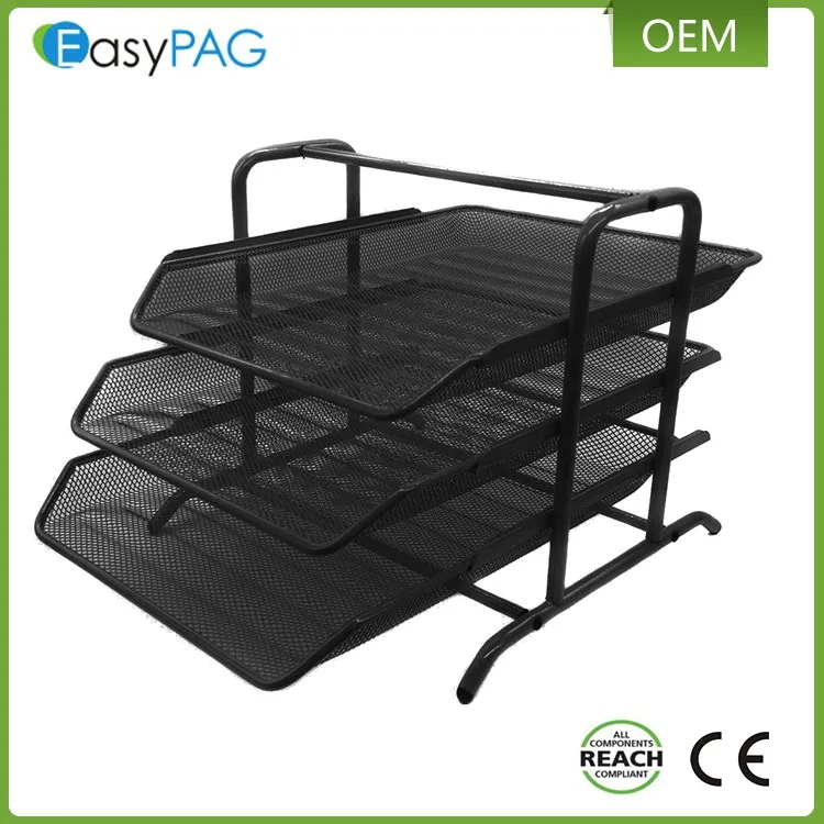 
Colorful fancy design 3 tier office supplies metal wire office box file racks 