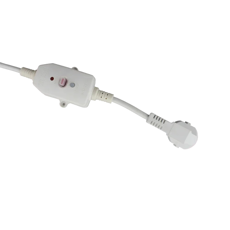 White Male plug with cable