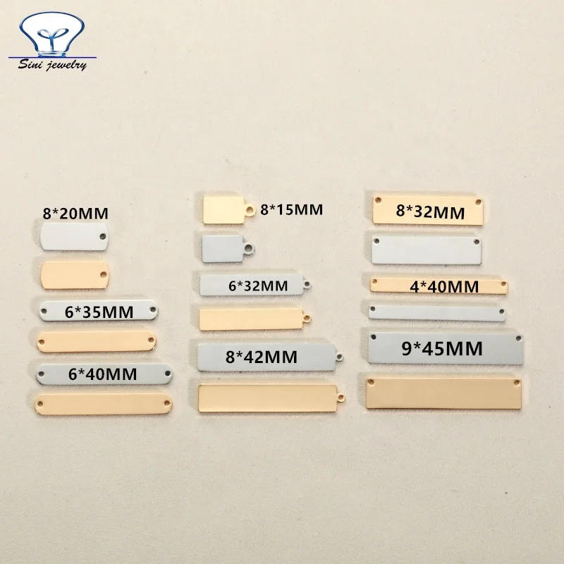 High quality stainless steel custom engraved brand logo metal stamped jewelry oval tags for bracelet logo hang tags