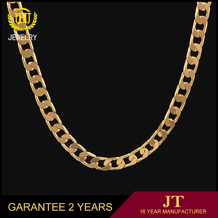 
18k italian Gold plated fashion solid chains 
