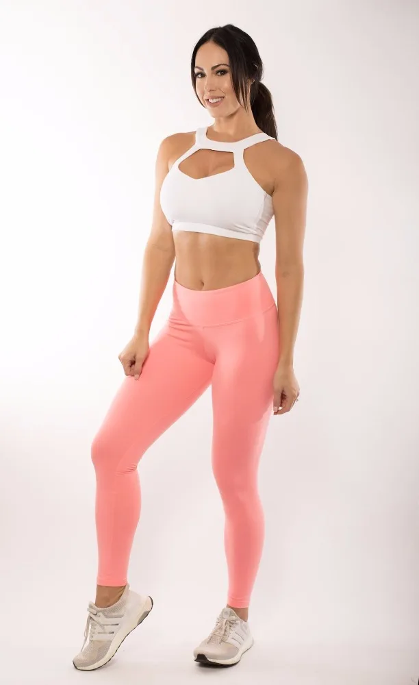 Sexy ladies wear sports slim fit compression yoga fitness pure color nylon spandex leggings