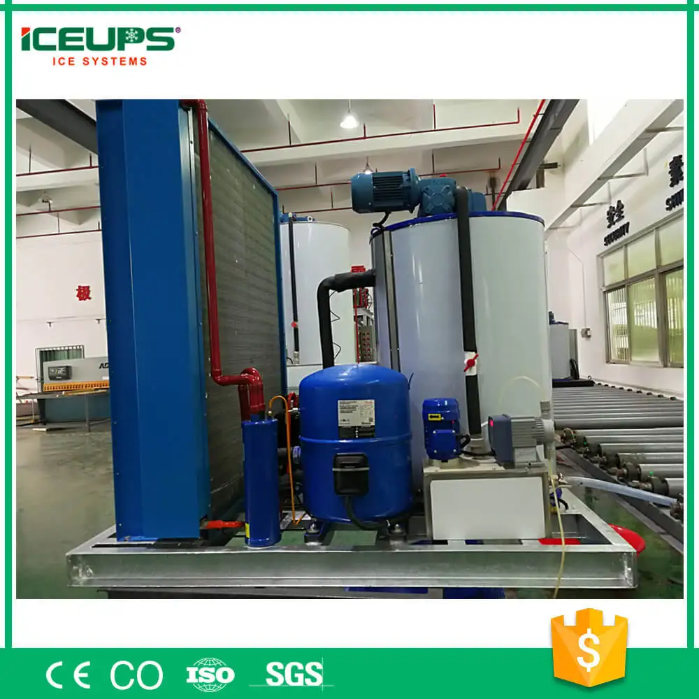 
Energy Saving Flake Ice Making Machine, KMS-15T Water Cooling Ice Maker Manufacturing Plant Machinery for Fish Boat 