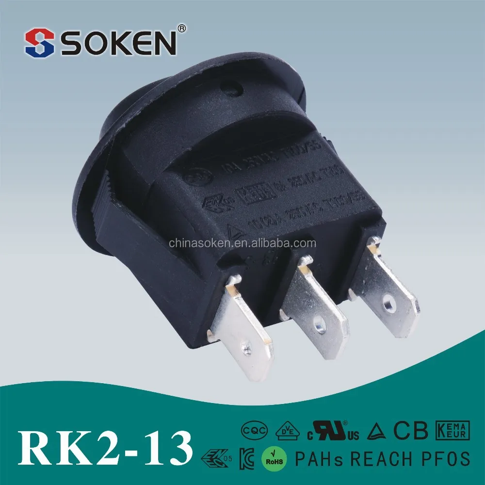 Rk2-13 RoHS UL мини электрический 12 В 24 В круглый клавишные переключатели t85 10a 250 В