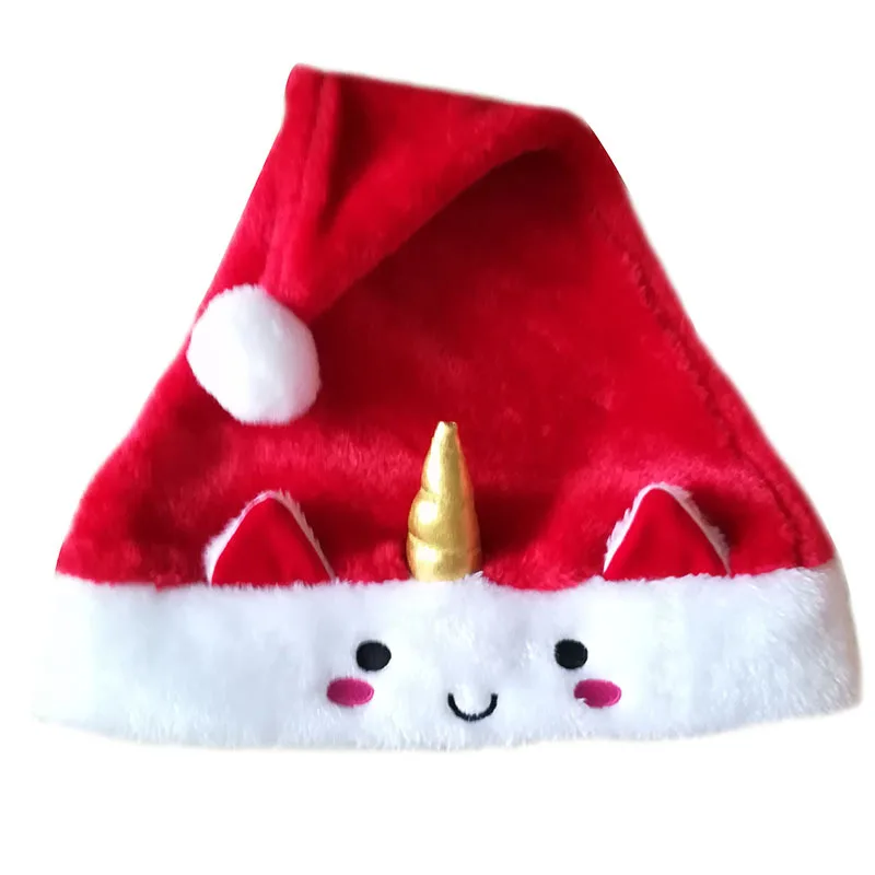 2018 New Christmas Cap Unicorn Santa Claus Hat Santa Hat