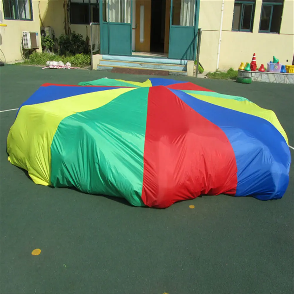 6 FT Parachute with 8 Handles Multicolored Rainbow Toy Parachute