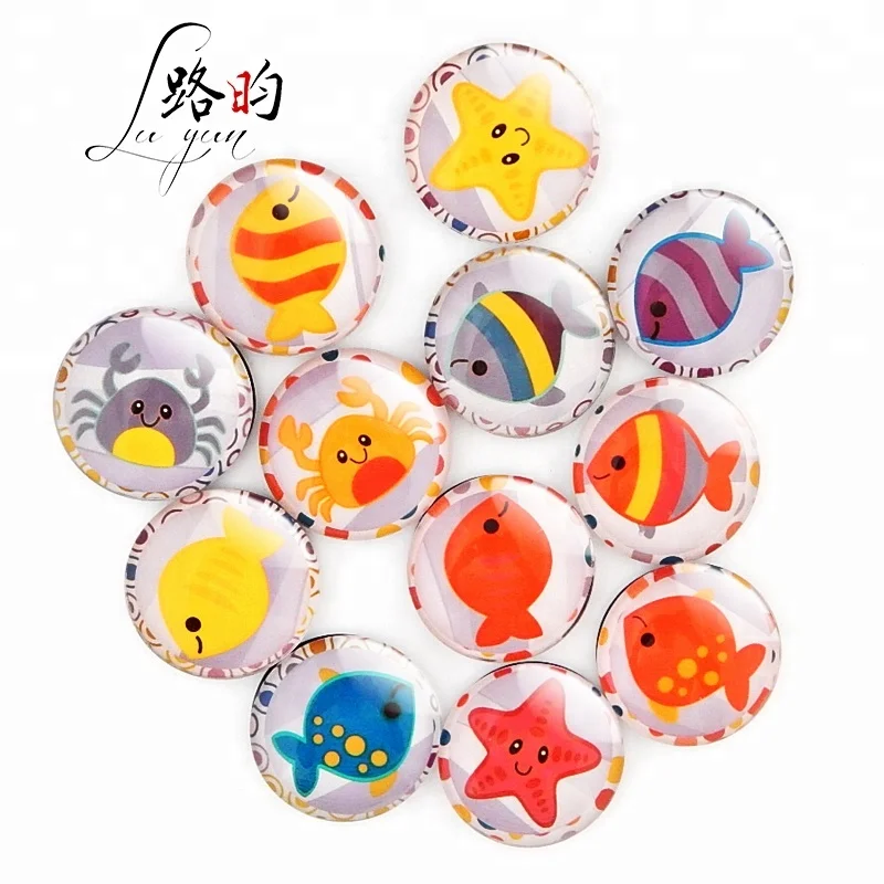 Luyun 3d Glass Fridge Magnet Customised Time Gem Fish Picture Country Magnets For Fridge