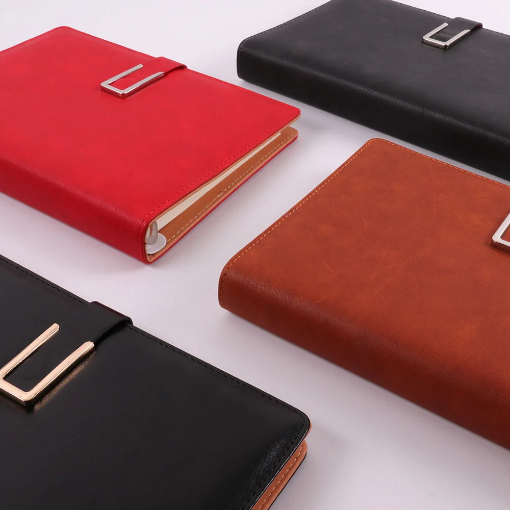 
PU discolored leather multifunctional business notebook custom logo gift box set notebook custom A5 creative notebook 