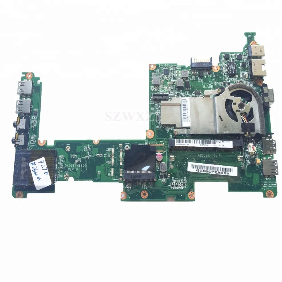 For Acer One D270 ZE7 Laptop Motherboard Atom N2600 1.6GHz MB.SGA06.002 MBSGA06002 DA0ZE7MB6D0