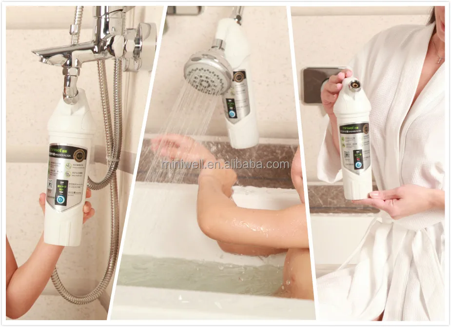 
filtered showerhead with filter cartridge housing carbon kdf media Filter System Adjustable shower head 