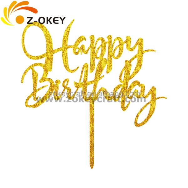 
Personalized happy birthday Cake Topper with Customizable Name and Color 