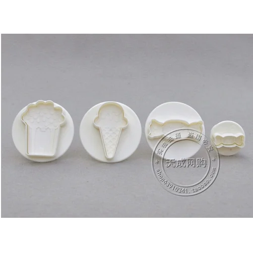 60g multi Bakeware 4pc ice cream candy car cookie cutter fondant tool plastic diy biscuit plunger cake decorating cupcake liner