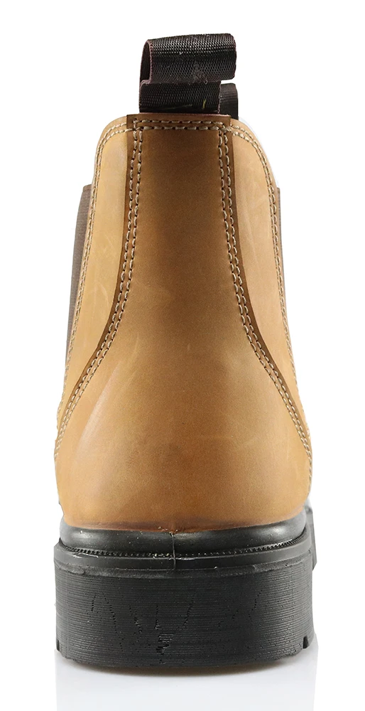 
High ankle oil slip resistant nubuck leather double elastic gore labor protection puncture proof safety men boots steel toe cap 