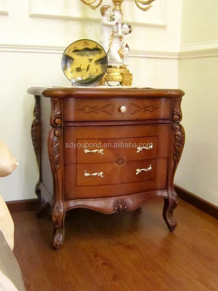 0052 Italy design antique delicate wood carving bedroom set furntiure
