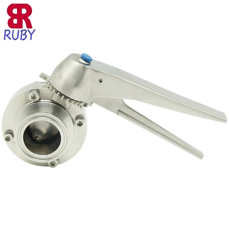 
Sanitary Stainless Steel 304 Tri Clamp Butterfly Valve with Trigger Handle and EPDM Seal 