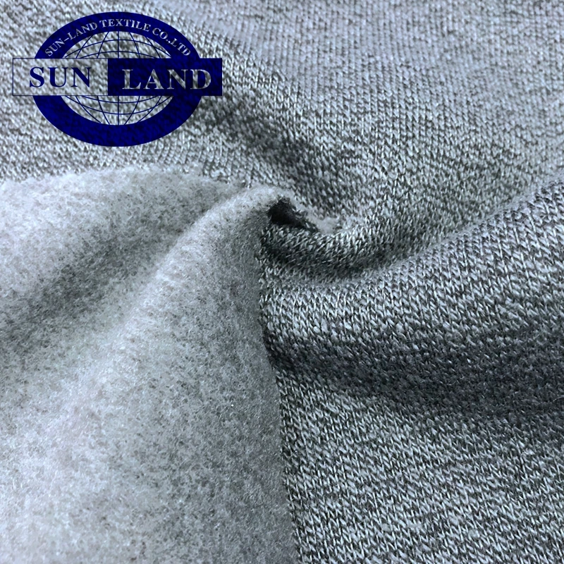 100% polyester thick needle melange fleece fabric for autumn winter cloth keep warm