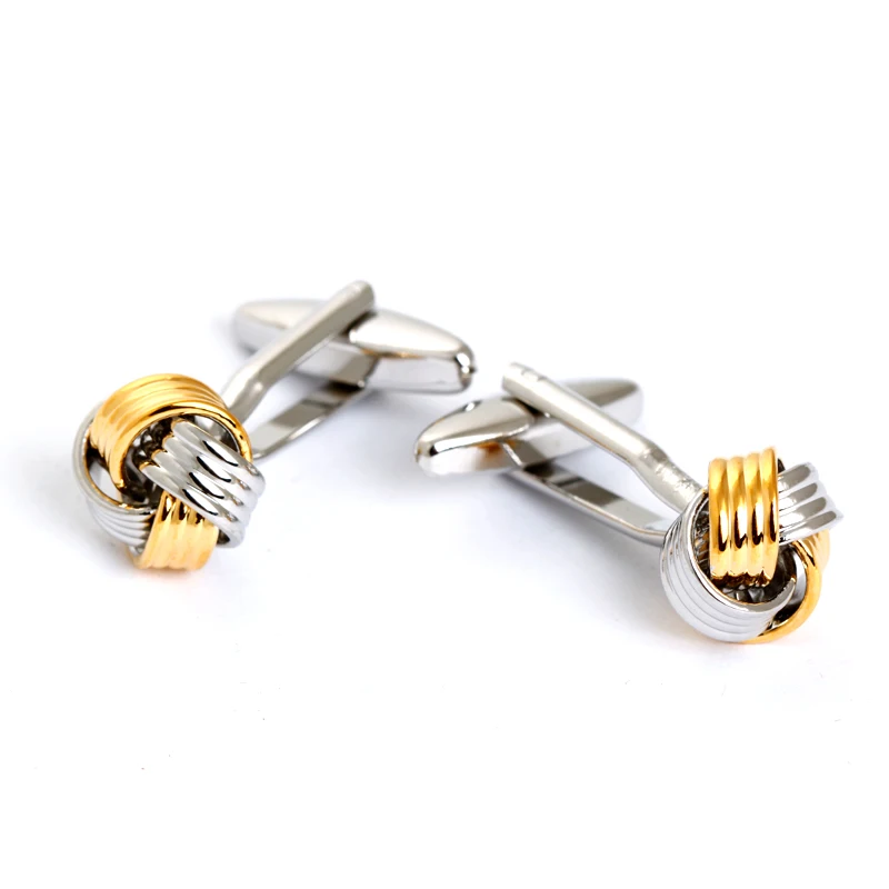Wholesale Silver Gold Bulk Metal Knots Cufflink for Men