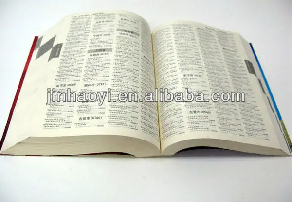 Portable pocket dictionary printing