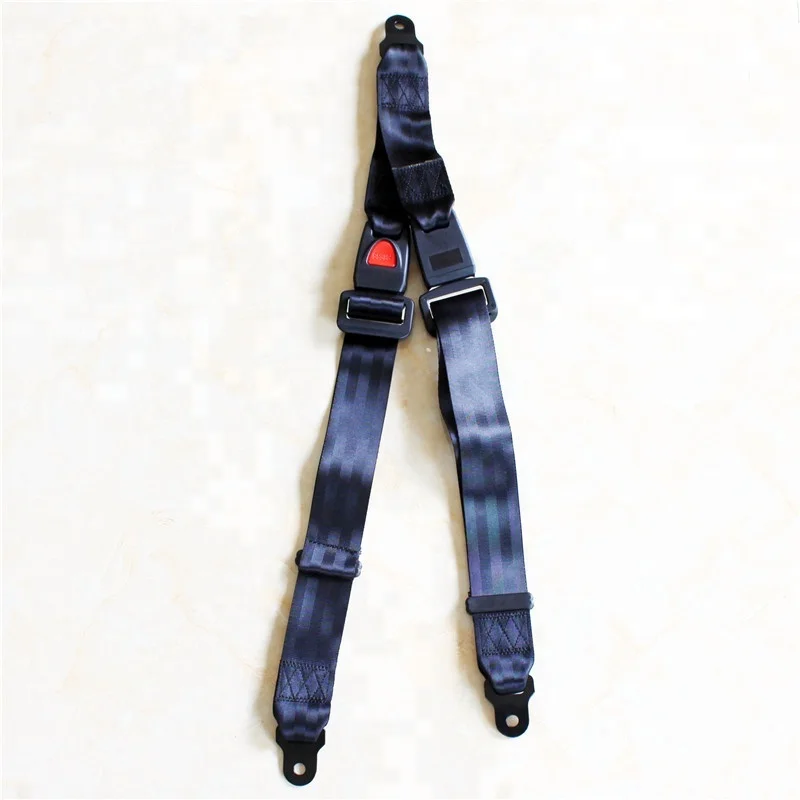 Black Double 2 Point Retractable ATV Quad Safety Seat Belt Buckle Universal Adjustable