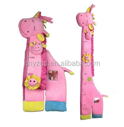 Plush Giraffe BB Measure Height Gauge with Bell for Baby Educational Toys