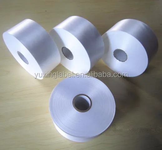 Great Quality Polyester Fabric Tape Double Sided Colorful 50mm Silver Satin Ribbon Label Roll