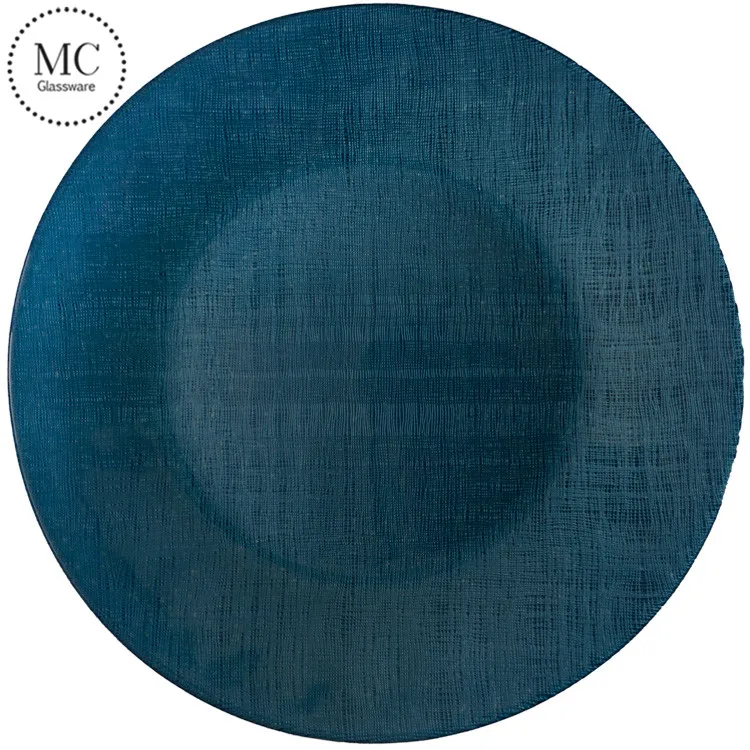 Silver plain wedding glass charger plates wholesale