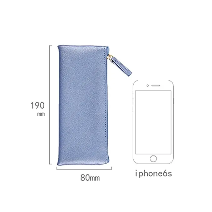 Soft PU Leather Handy Travel Pencil Case