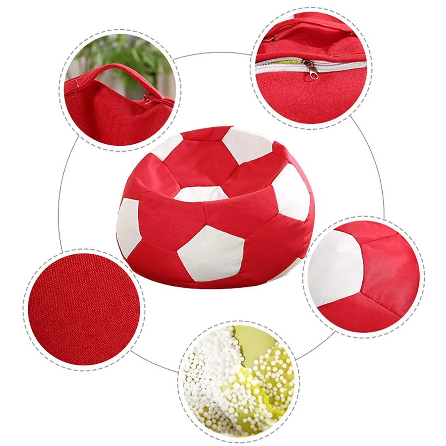 E919 Soccer Bean Bag Chair Single Lazy Sofa Seat Cushion Lovely Recliners Washable Beanbag Bean Bag Seat Cushion