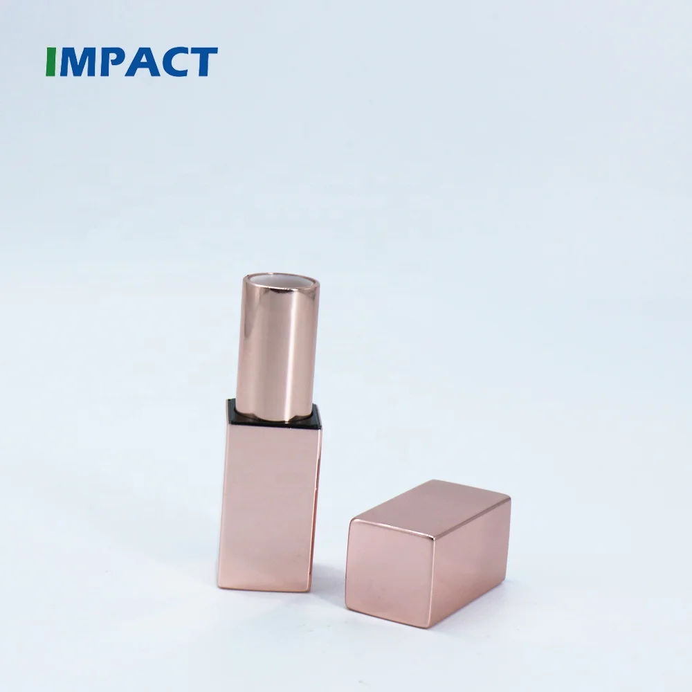 Розовый Золотой Алюминиевый магнитный Квадратный Контейнер для губной помады