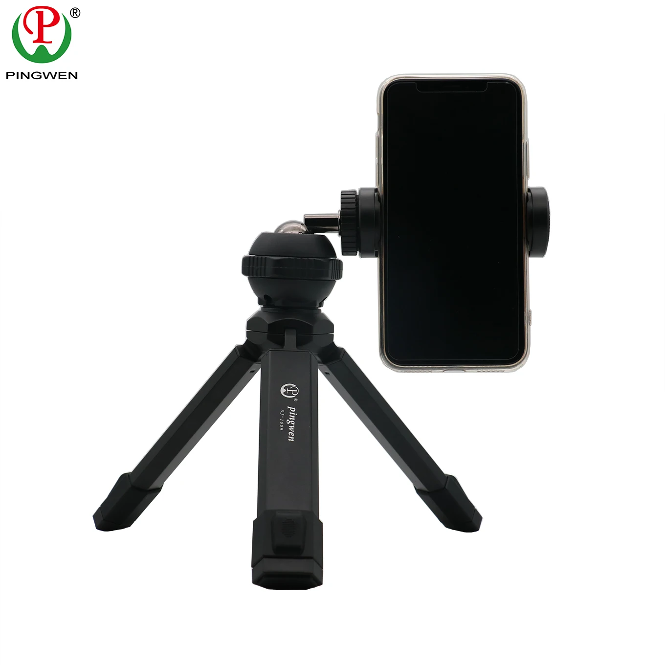 Aluminum black extendable tripod 10kg loading tripod ste with mini ball head for cameras mobile phones